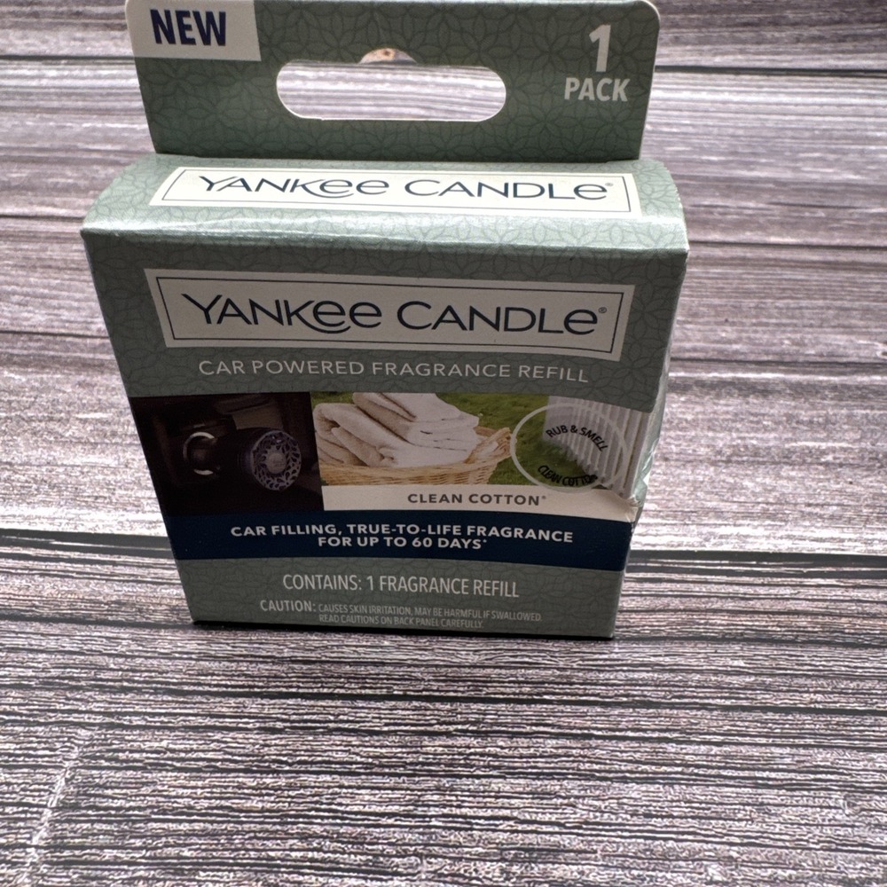 NEW YANKEE CANDLE CAR POWERED FRAGRANCE REFILL Clean Cotton SCENT 1 DISC POD TAB
